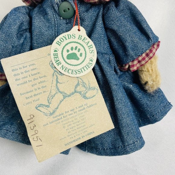 Bonnie Boyds Bears Jointed JB Bean Denim Dress Collection Vintage Plush Retired - Picture 8 of 9
